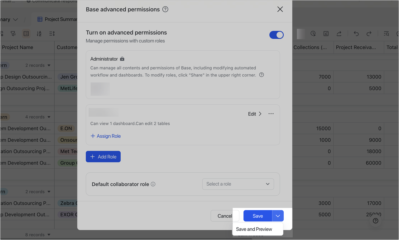 lark advance permission